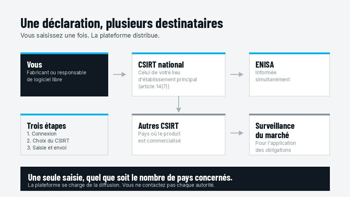 Le circuit d'une déclaration, de la saisie aux autorités de surveillance.