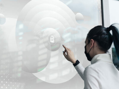 Digital banking on a transparent screen